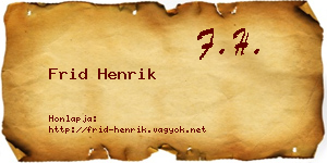 Frid Henrik névjegykártya