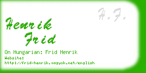 henrik frid business card